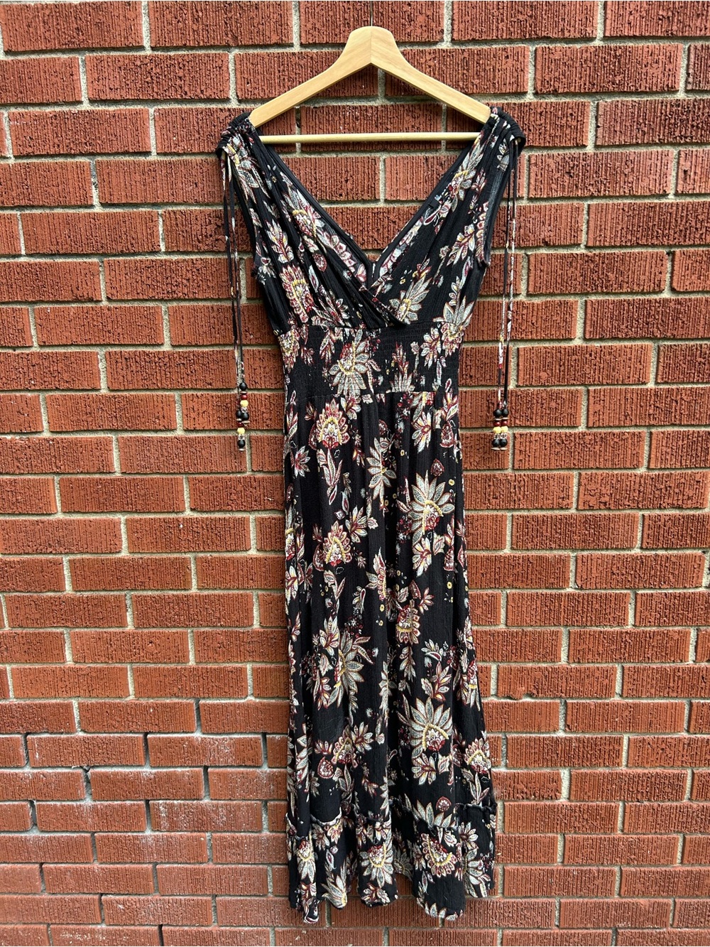 Lily Morgan Boho Floral Maxi Dress Black Sleeveless Festival Dress Women’s S/P